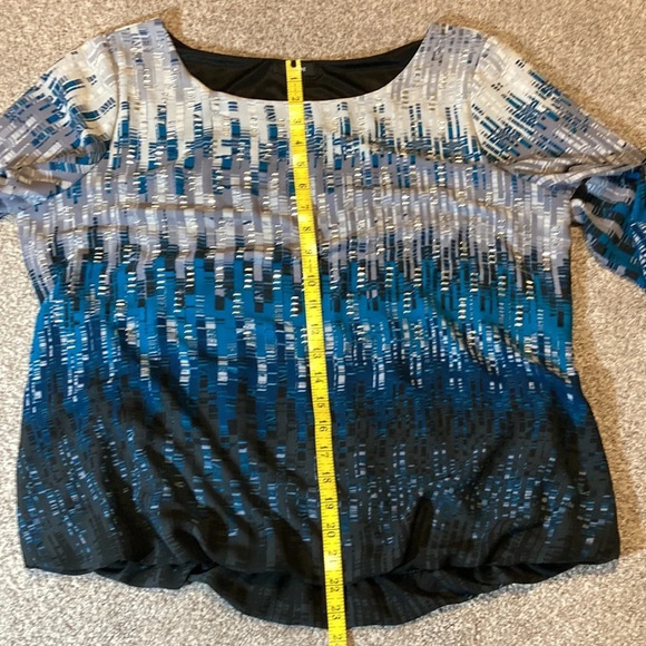 Alfani Wide Sleeve Blouson Abstract Print Embellished Blouse 16 - Picture 15 of 16